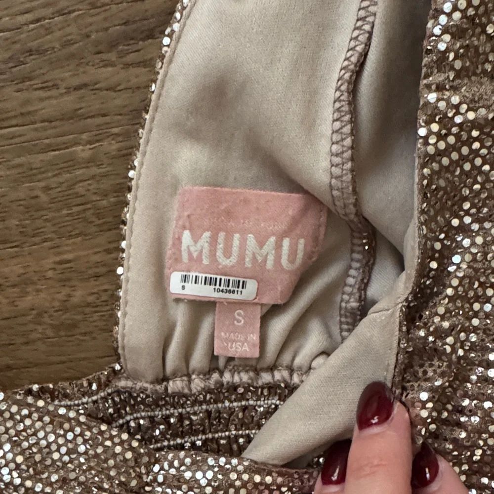 Show Me Your MuMu Shimmering Silver Puff Sleeve Dress - Picture 5 of 6